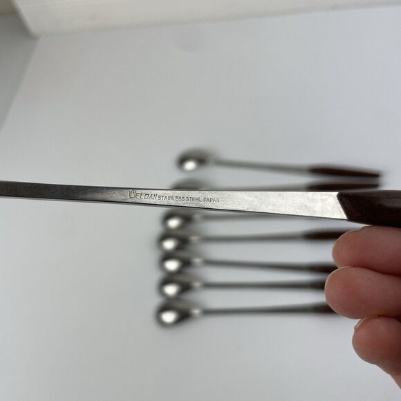 VTG ELDAN Stainless Flatware Spoons Forks Silverware Black Japan MCM 18 Piece - Picture 8 of 16